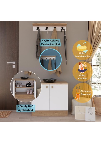 G3210 Sofia Ikili Ayakkabılık Beyaz - Sepet