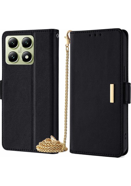 Xiaomi 14T Pu Deri Cüzdan Standı Telefon Kılıfı ve Çapraz Omuz Askısı (Yurt Dışından)