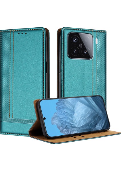 Xiaomi 15 Deri Standlı Telefon Kılıfı Kart Yuvalı (Yurt Dışından)