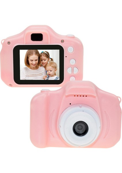 X2 1080P Hd Çift Lens Çocuk Kamera Çocuk Video Kaydedici, 32G Tf Kart + Kart Okuyucu-Pembe (Yurt Dışından)