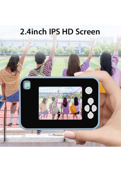 AC10 Hd Çift Lensli 2,4 Inç IPS Ekranlı Çocuk Kamerası, TRIPOD+32GB Hafıza Kartı-Mor (Yurt Dışından) modelleri