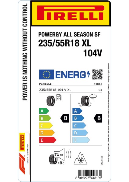 235/55 R18 104V Xl M+S Powergy All Season Sf 3pmsf 4x4 Oto 4 Mevsim Lastiği (Üretim Yılı:2025) fiyatları