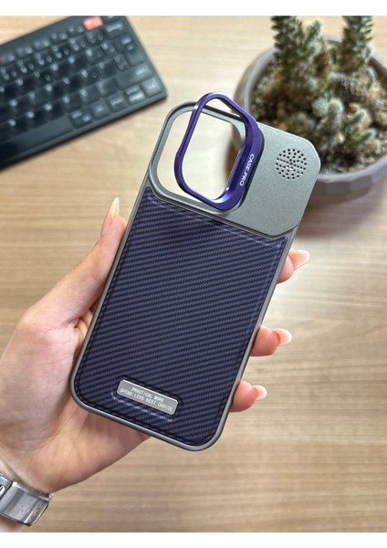 iPhone 16 Pro Standlı Karbon Kılıf SOOCASE624