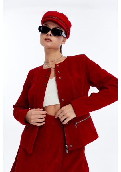 Kadın Hakiki Deri Süet Ceket