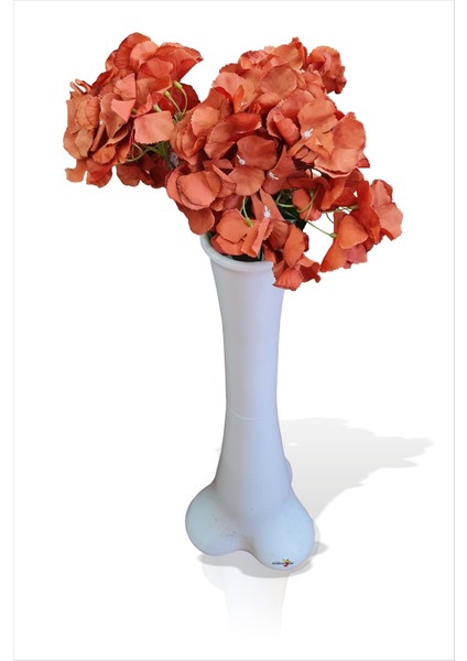 En Uzun Büyük Geniş Turuncu Ortanca 60 cm Kırılmaz Ince Belli Dengeli Devrilmez Kırılmaz Konik Vazo