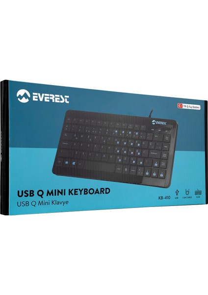 KB-410 Siyah USB Q Mini Klavye
