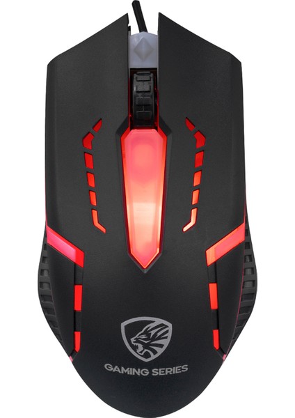 Hyk-46 Gamy Combo Siyah USB Kırmızı Tuşlu Q Gaming Oyuncu Klavye + Mouse Set