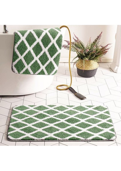 2'li Üçgen Kaymaz Taban Banyo Paspası / 60X100 - 60X50 cm