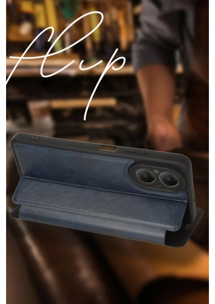 Reno 11F Kılıf Flip Cover - Kırmızı Bstmy