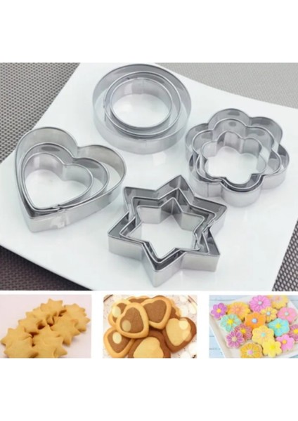 12 Parça Paslanmaz Çelik Kurabiye Kalıbı fiyatları