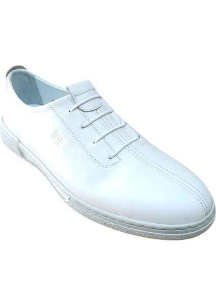 Lbr H1022 Erkek Hakiki Deri Kauçuk Antik Casual Ayakkabı Kemik
