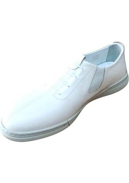 Lbr H1022 Erkek Hakiki Deri Kauçuk Antik Casual Ayakkabı Kemik