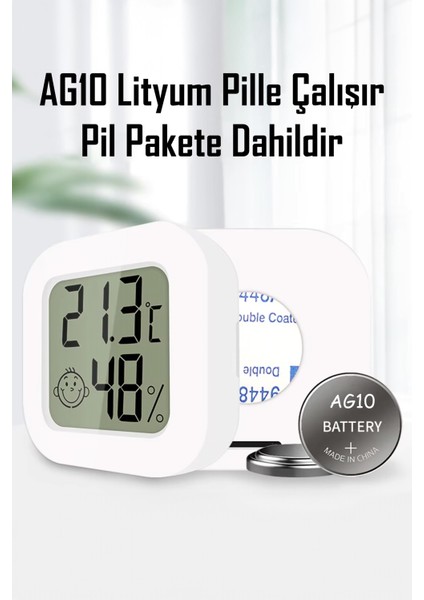 4 Adet Mini Sıcaklık Nem Ölçer LCD Ekran Oda Termometre Duvara Takılabilen Masaüstü Higrometre Beyaz indirimleri