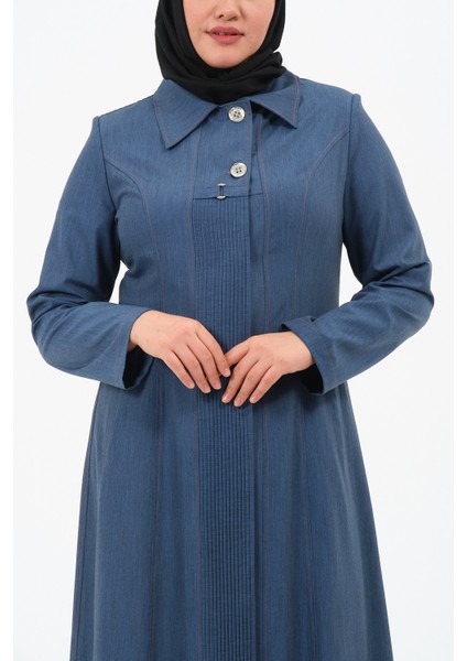 Kadın Büyük Beden Düğmeli Kot Pardesü fırsatları