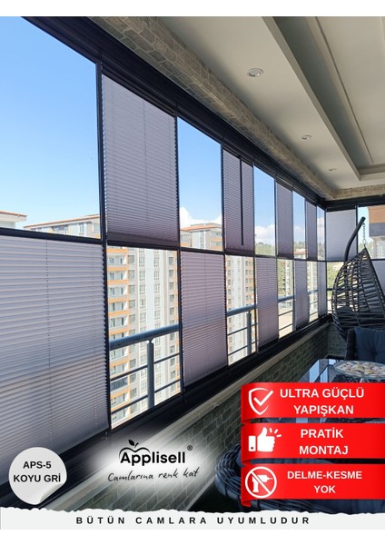 Yapışkanlı Cam Balkon Perdesi