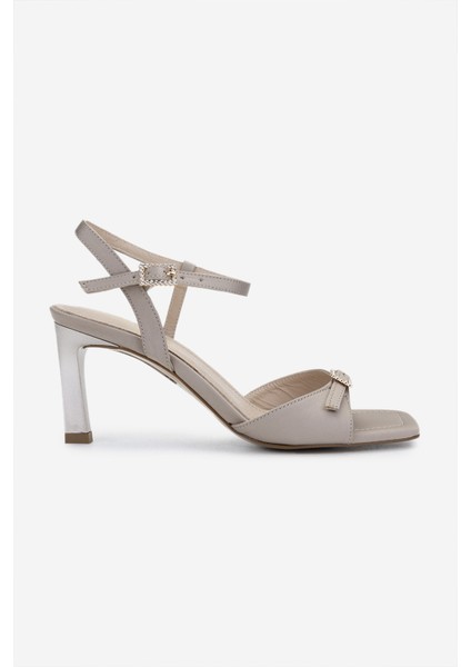 Kadın Vegan Vizon Topuklu Ayakkabı 932 4671 Bn Ayk Y25 Vızon Saten