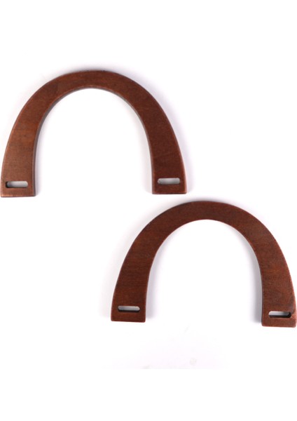 U Model Ahşap Çanta Sapı 12 x 18 cm Kızıl Kahverengi