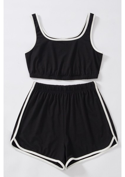 Kadın Siyah Askılı Crop Top ve Şortlu Gecelik Takım fiyatları