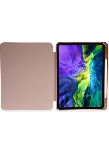 Ipad Pro 11 (2024) Kılıf Kalemlikli Mars Tablet Kılıfı - Rose Gold Bstmy
