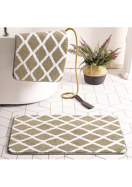 2'li Üçgen Kaymaz Taban Banyo Paspası / 60X100 - 60X50 cm