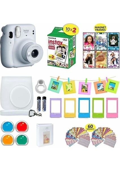 Instax Mini 11 Anlık Kamera Taşıma Çantası/değer Paketi (20 Sayfa) - Beyaz Ice White Standard Packaging
