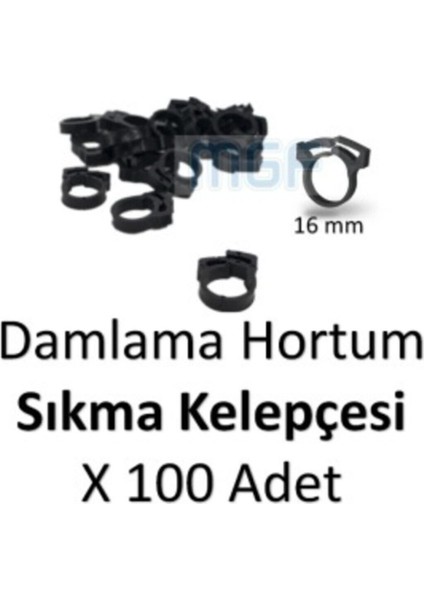 Mgf 16MM. x 500 Adet Plastik Hortum Sıkma Kelepçe Sulama Hortumu Ek Parçaları
