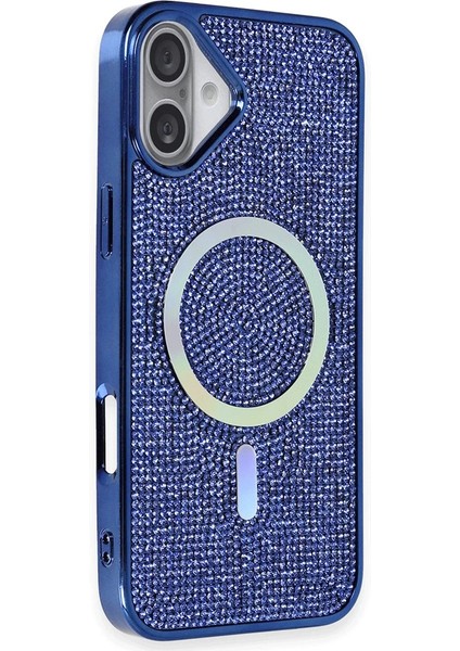Iphone 16 Plus Kılıf Diamond Magsafe Kapak - Lacivert Bstmy