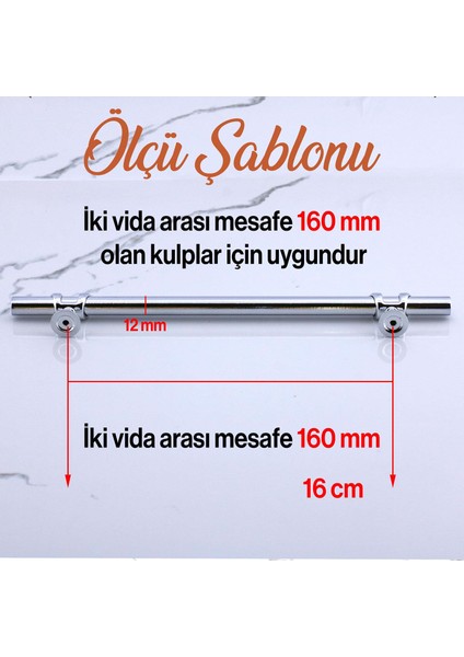 Metal Kulp Mobilya Çekmece Mutfak Dolabı Dolap Kulpları Kulbu Kulpu 160 mm -16 cm Krom Renk fiyatları