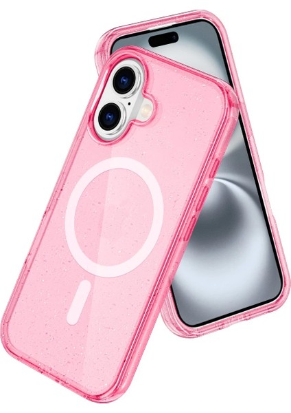 Iphone 16 Plus Kılıf Glow Magsafe Kapak - Pembe Bstmy