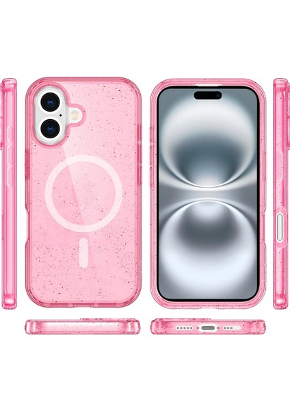 Iphone 16 Plus Kılıf Glow Magsafe Kapak - Pembe Bstmy