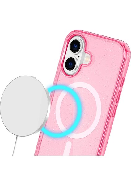 Iphone 16 Plus Kılıf Glow Magsafe Kapak - Pembe Bstmy