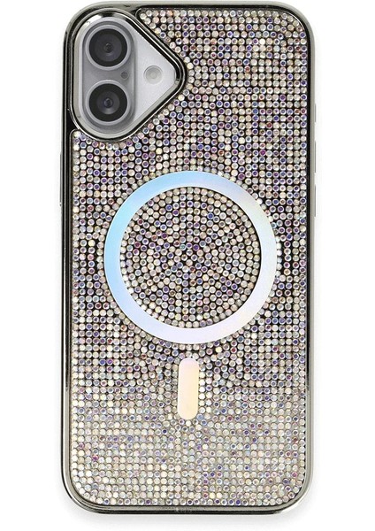 Iphone 16 Plus Kılıf Diamond Magsafe Kapak - Rainbow Bstmy
