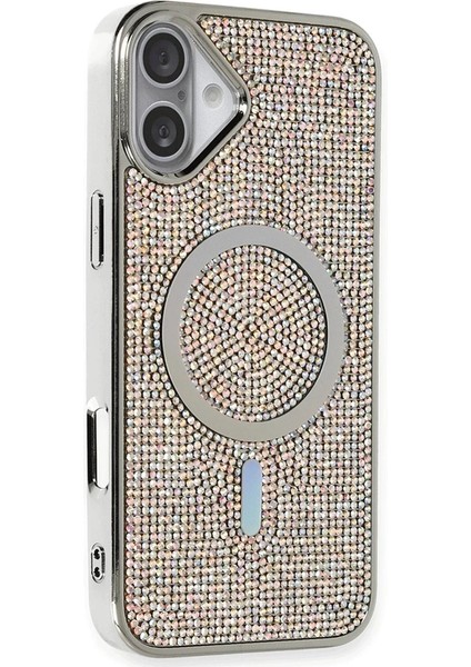 Iphone 16 Plus Kılıf Diamond Magsafe Kapak - Rainbow Bstmy