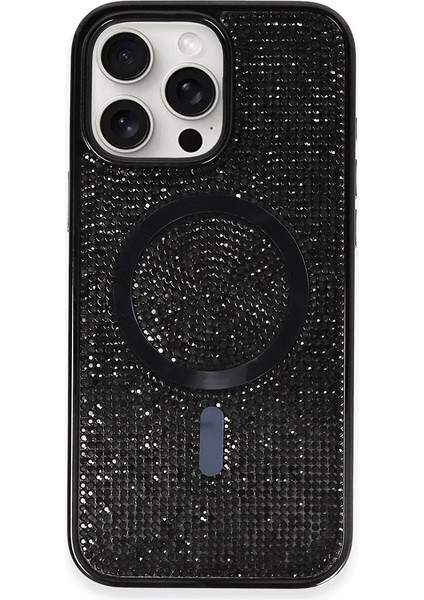 Iphone 16 Pro Max Kılıf Diamond Magsafe Kapak - Siyah Bstmy