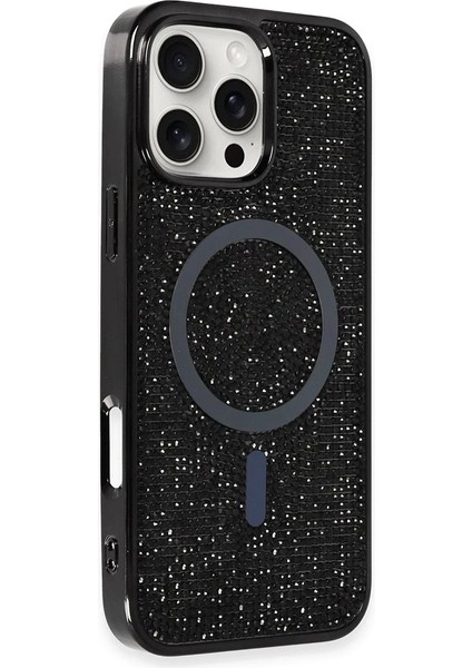 Iphone 16 Pro Max Kılıf Diamond Magsafe Kapak - Siyah Bstmy