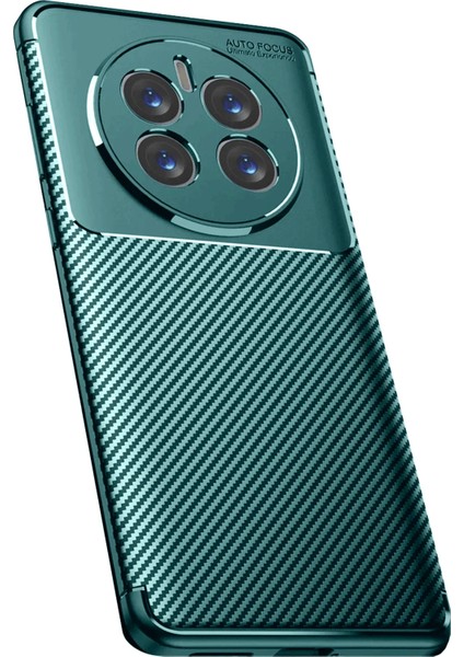 Realme 12 Pro Plus Kılıf Auto Focus Karbon Kapak - Koyu Yeşil Bstmy