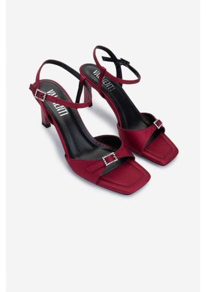 Kadın Vegan Bordo Topuklu Ayakkabı 932 4671 Bn Ayk Y25 Bordo Saten fiyatları