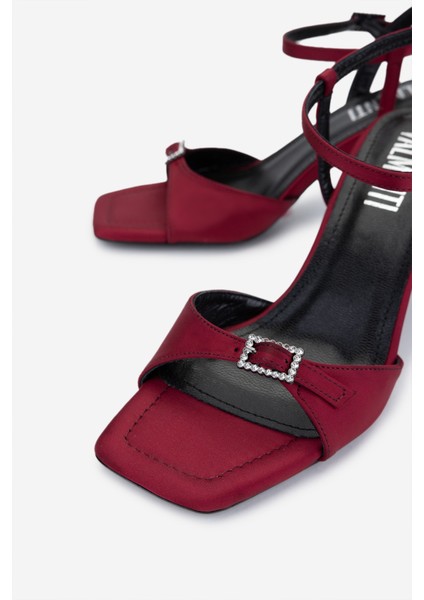 Kadın Vegan Bordo Topuklu Ayakkabı 932 4671 Bn Ayk Y25 Bordo Saten modelleri