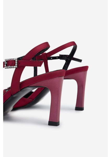 Kadın Vegan Bordo Topuklu Ayakkabı 932 4671 Bn Ayk Y25 Bordo Saten fırsatları