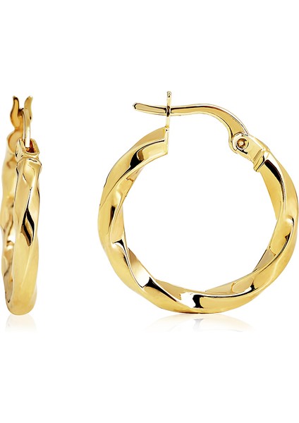 8 Ayar Altın Burgu Halka Küpe modelleri