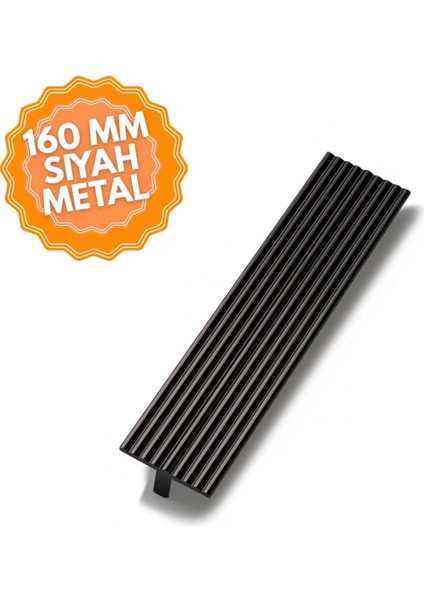 Tema Siyah 160 mm Kulp Lüks Country Mutfak Mobilya Dolap Çekmece Kulpu