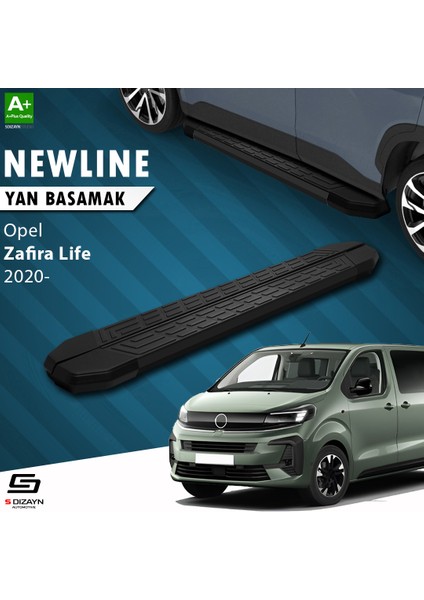 Opel Zafira Life Uzun Şase Newline Siyah Yan Basamak 243 cm 2020 Üzeri A+ Kalite