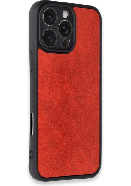 Iphone 16 Pro Max Kılıf Aras Deri Kapak - Kırmızı Bstmy