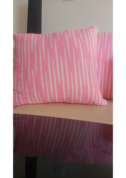 2 Li Kırlent Kılıfı,pembe Beyaz Modern Çizgili Dekoratif Kırlent Kılıfı 40X40 cm modelleri