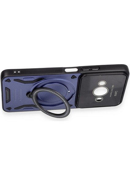 Xiaomi Poco C61 Kılıf Joy Lens Standlı Kapak - Siyah Bstmy