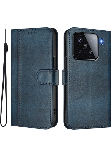 Xiaomi 15 Cüzdan Standı Retro Doku Deri Telefon Kılıfı ve Kordonu (Yurt Dışından)