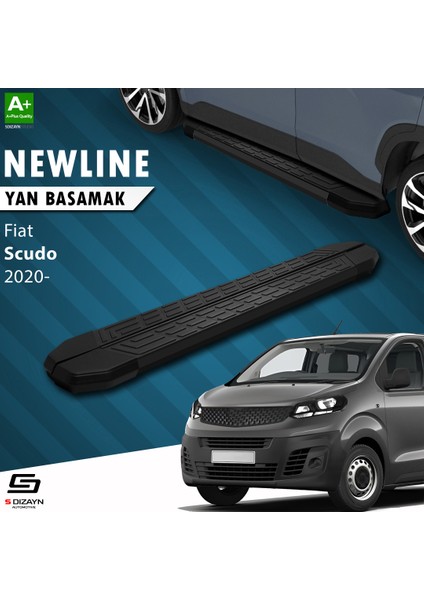 Fiat Scudo 3 Kısa Şase Newline Siyah Yan Basamak 213 cm 2020 Üzeri A+ Kalite
