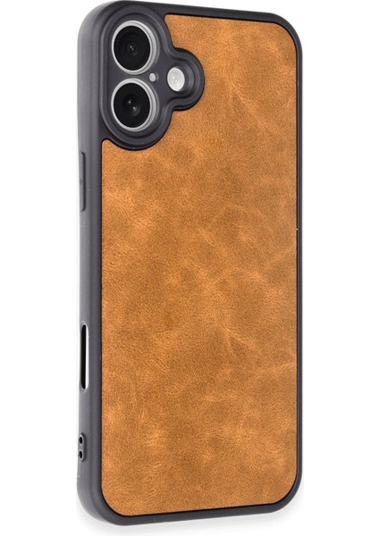 Iphone 16 Plus Kılıf Aras Deri Kapak - Taba Bstmy