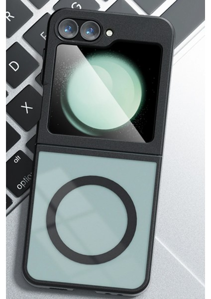 Samsung Galaxy Z Flip 6 Kılıf Blur Fold Magsafe Kapak - Siyah Bstmy