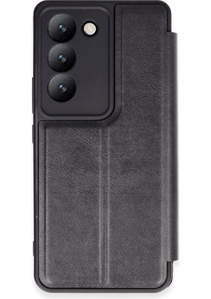 Vivo V30 Lite 4g Kılıf Flip Cover - Siyah Bstmy